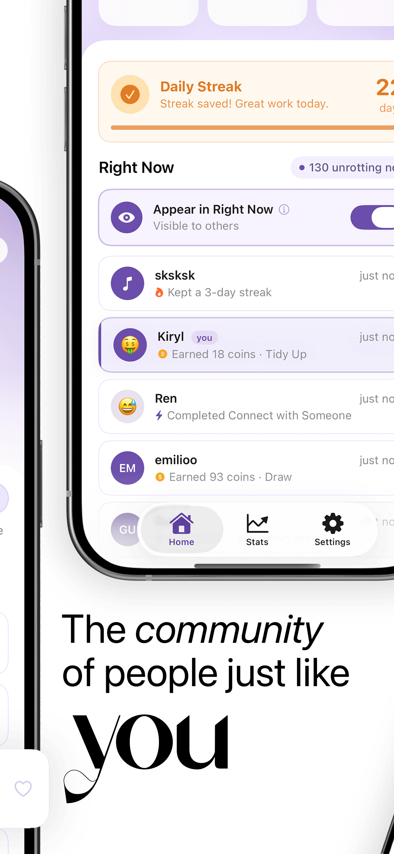 Live community activity
